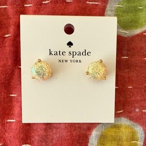 Kate Spade Rise and Shine Opal-glitter Gold Stud Earrings NEW